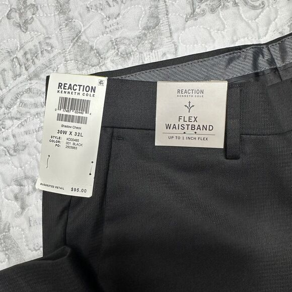 Kenneth Cole REACTION TIC WEAVE SLIM FIT DRESS PANT 30W 32L - Picture 2 of 12
